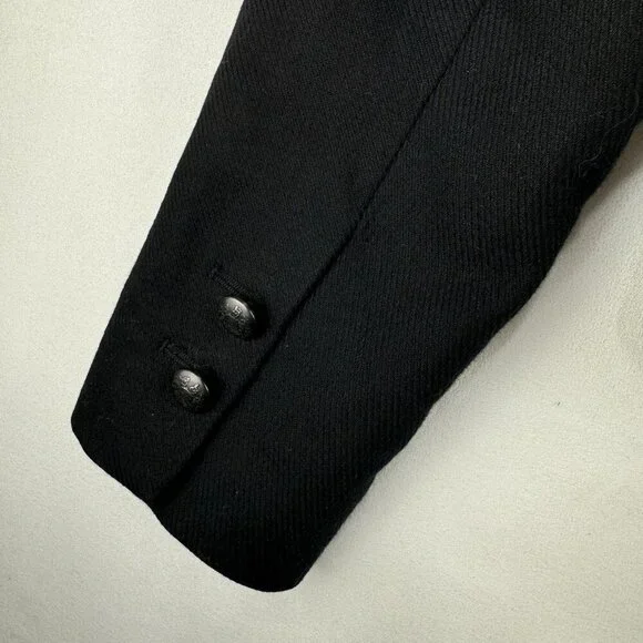 Naf Naf Military/March Band/ Dark Academia Black Blazer Sz 36/S 100% Cotton - Picture 6 of 14